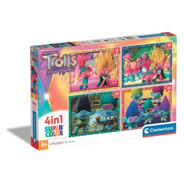Детски пъзел 4 в 1 Trolls 3 CLEMENTONI 21527 