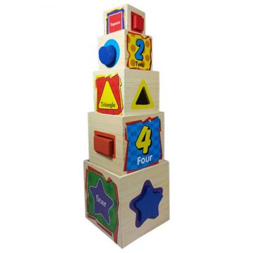 Дървени кубчета сортер