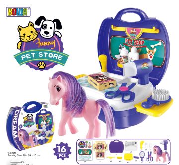Детски салон за понита в куфар с аксесоари