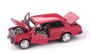 Метална кола Lada 2106 със светлини и звуци - red 1:32 