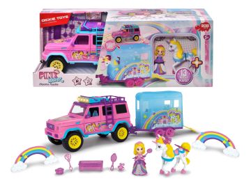 Dickie Джип за превоз на Еднорог PINK DRIVEZ UNICORN TRAILER 203187000
