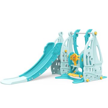 Детска пързалка с люлка и баскетболен кош Garden COCO WM19016 СИН