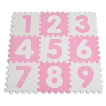 Мек пъзел килим с цифри 10 ел. - Sunta 1001B3 WH/PK