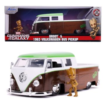 Метален автомобил Marvel Volkswagen Pick up with Groot Guardians of the Galaxy Figure 1/24 Jada 253225013