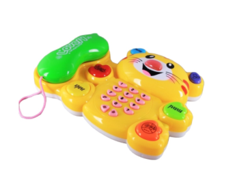 Детски образователен телефон коте Лъки на Български език жълт