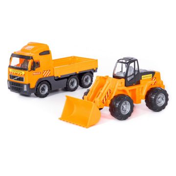 Камион самосвал с булдозер товарач Volvo Polesie Toys - 36865