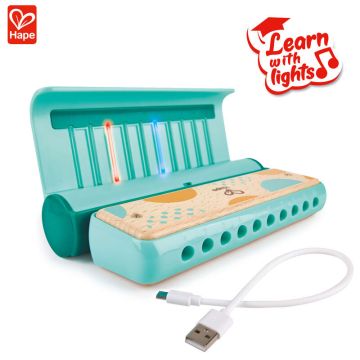 Детска електронна хармоника В ритъма на светлините Hape H0623