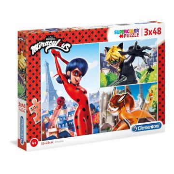 Детски пъзел Miraculous 3x48 CLEMENTONI 25234 
