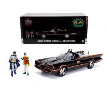Метален автомобил Classic Batmobil 1966 с фигурка на Батман и Робин 1/18 Jada Toys 253216001