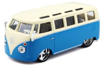Метален автомобил Volkswagen Van Samba Blue Bburago 1:32