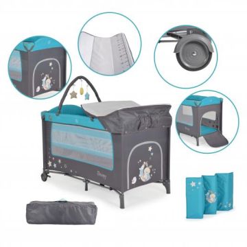 Детска кошара 2 нива МОНИ SLEEPY тюркоаз