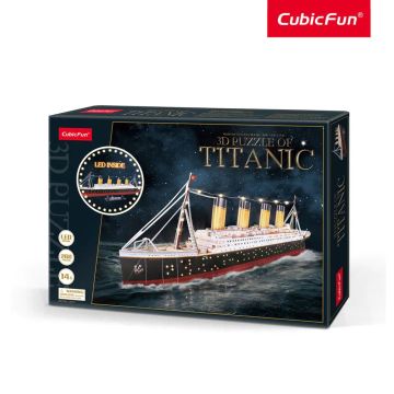 Пъзел 3D Кораб Titanic 266ч. LED inside CubicFun L521h