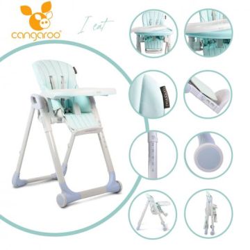 Детски стол за хранене Cangaroo I EAT СВЕТЛО СИН
