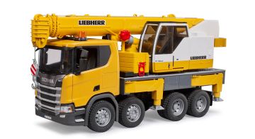 Камион Scania Super 560R с кран Liebherr Bruder 03571