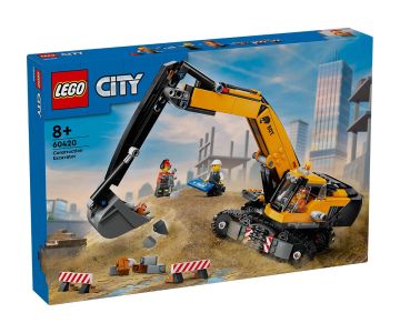 Конструктор LEGO City 60420 Жълт строителен екскаватор