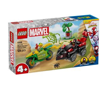 Конструктор LEGO Spidey 11198 Спин и Електро Преследване с коли динозаври