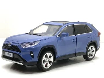 Метален автомобил Toyota RAV4 със звук и светлини 1/24 син
