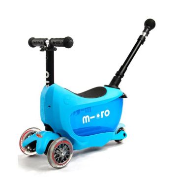 Детска тротинетка със седалка Micro - Mini 2go deluxe plus синя  
