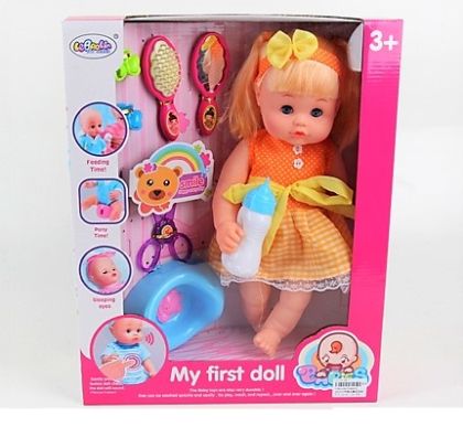 Музикална пикаеща кукла с гърне 3 цвята