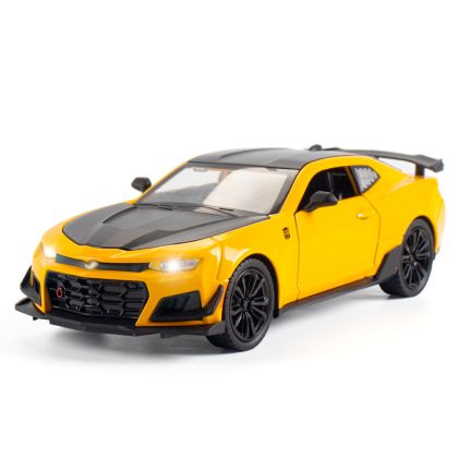 Метален автомобил със звук и светлини Chevrolet Camaro 1/24, жълт