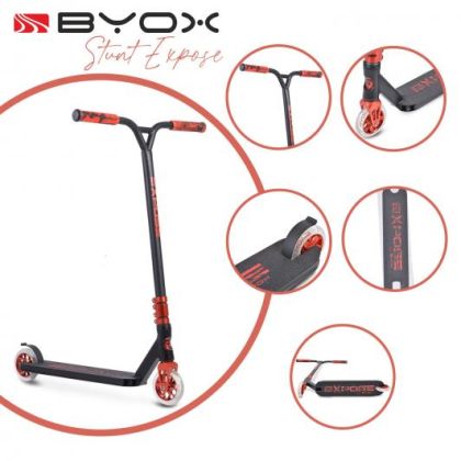 Алуминиева тротинетка за скачане и трикове Byox Stunt Expose Red