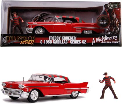 Метален автомобил Cadillac 1958 Freddy Krueger 1:24 Jada Toys 253255004