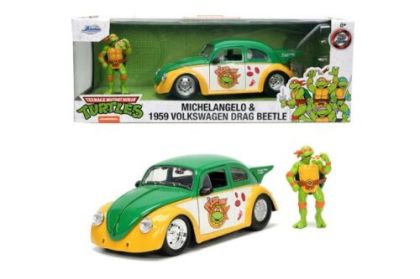 Метален автомобил VW Drag Beetle 1959 Turtles 1:24 Jada 253285002