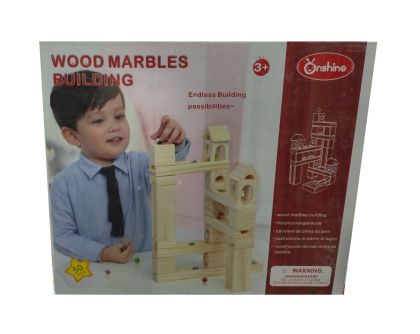 Дървен конструктор с топчета ONSHINE 50 елемента