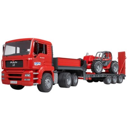 Камион с ремарке MAN TGA и телескопичен товарач Manitou BRUDER 02774 