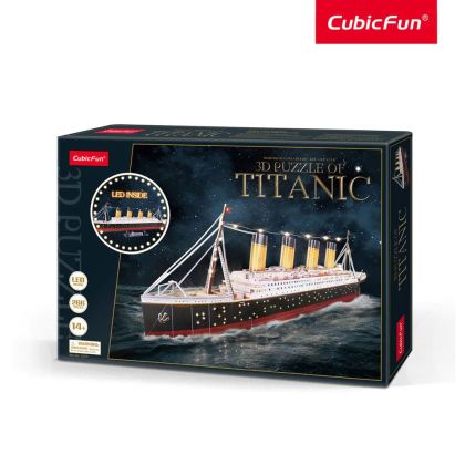 Пъзел 3D Кораб Titanic 266ч. LED inside CubicFun L521h