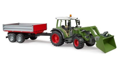 Трактор Fendt Vario 211 с челен товарач и самосвално ремарке BRUDER 02182