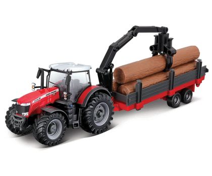 Трактор с ремарке за трупи Massey Ferguson 8740S with Tree Forwarder Fendt 1050 Vario Burago