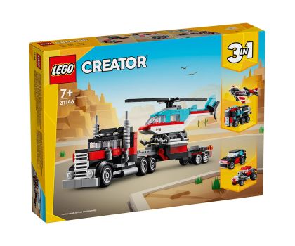 Конструктор LEGO Creator 31146 - Камион с платформа и хеликоптер 3в1