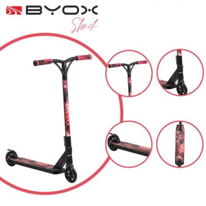 Алуминиева тротинетка за скачане и трикове Byox SHOCK червен