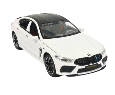 Метален автомобил BMW M8 със звук и светлини 1/24 бял