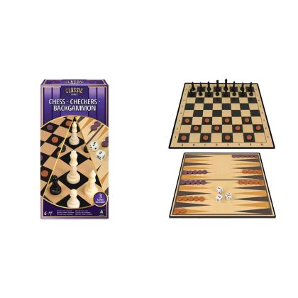 Комплект игри 3 в 1 Шах, Дама, Табла AMBASSADOR ST2303 