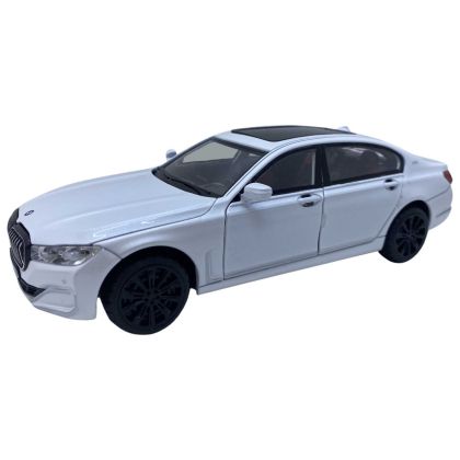 Метален автомобил BMW 7 Series със звук и светлини 1/24 бял