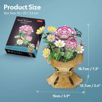 Пъзел 3D Flower Bouquet Карамфил CubicFun W3300h 