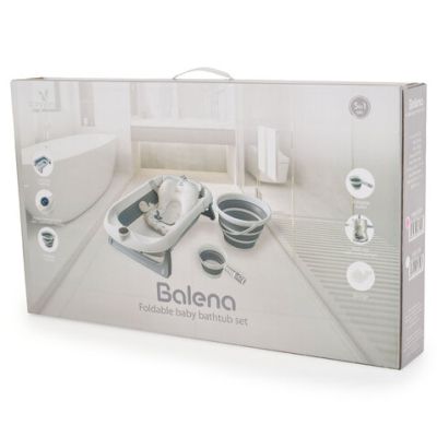 Сгъваем бебешки комплект за баня Cangaroo Balena сив