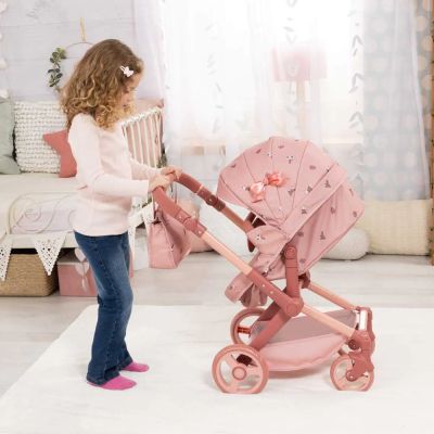 Количка за кукли XEO с чанта розова с шарки BAYER 17026AA 