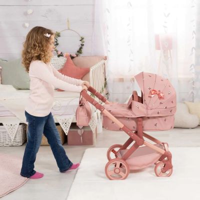 Количка за кукли XEO с чанта розова с шарки BAYER 17026AA 