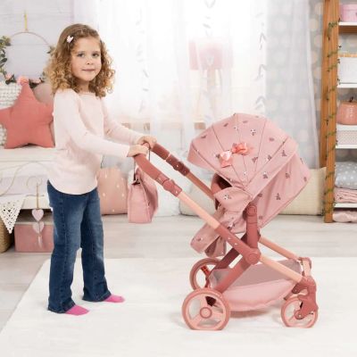 Количка за кукли XEO с чанта розова с шарки BAYER 17026AA 