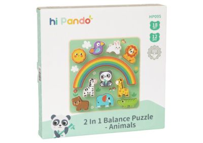 Дървен пъзел и игра за баланс Animals Hi Pando HP095