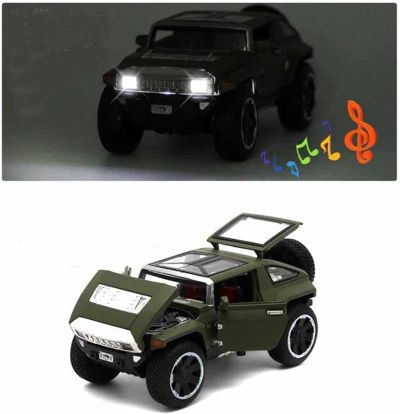 Метален джип Rhino XT със звук и светлини червен 1:32 