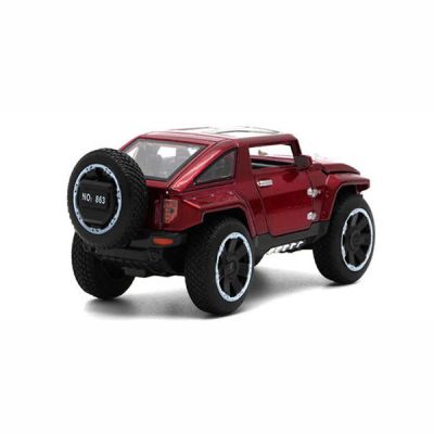 Метален джип Rhino XT със звук и светлини червен 1:32 