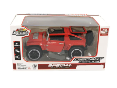 Метален джип Rhino XT със звук и светлини червен 1:32 