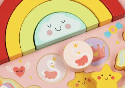 Дървен пъзел и игра за баланс 2в1 Unicorn Hi Pando HP088 