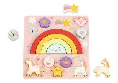 Дървен пъзел и игра за баланс 2в1 Unicorn Hi Pando HP088 