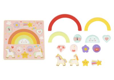 Дървен пъзел и игра за баланс 2в1 Unicorn Hi Pando HP088 