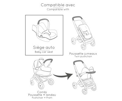 Стол за кола и кукли Maxi-Cosi Smoby розово 7600240241